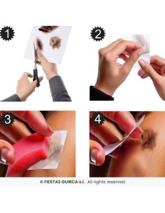 Tatuaje facial boca abrasiones 30x14cm 2