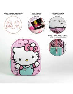 Mochila Infantil 3D Hello Kitty Rosa