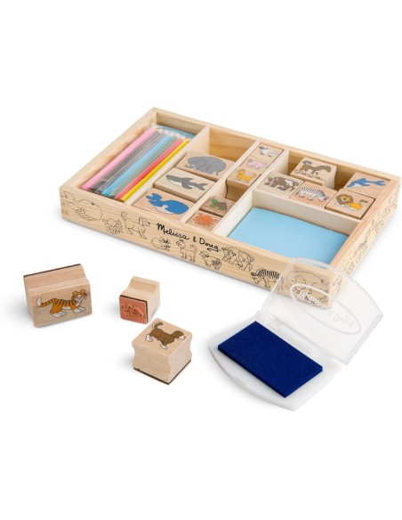 Juego de Sellos de Madera, Animales, 16 