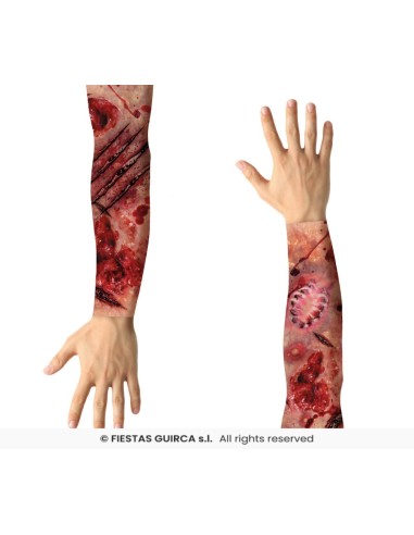 Set 2 mangas tela- efecto heridas zombie