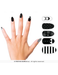 Uñas postizas Negro Gotico miercoles