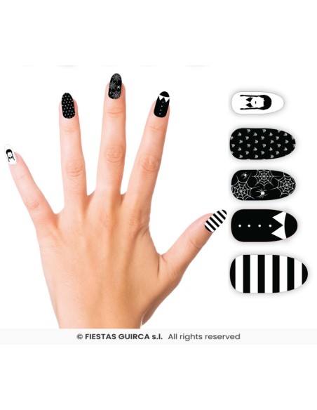 Uñas postizas Negro Gotico miercoles