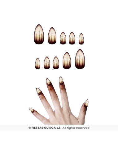 Uñas postizas Hombre Lobo con Pegamento