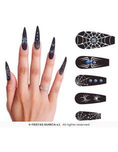 uñas postizas Araña halloween
