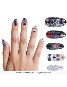 uñas postizas catrina dia de muertos
