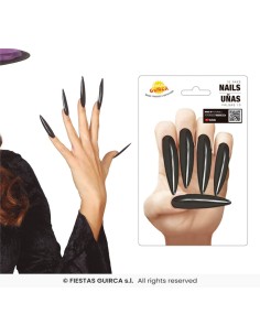 uñas postizas negras con adhesivo