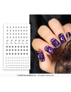 PEGATINAS PARA UÑAS PLATA 6X9 CMS