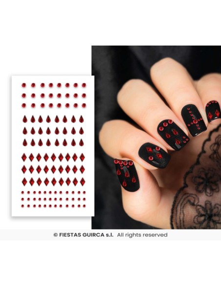 PEGATINAS PARA UÑAS ROJO 6X9 CMS