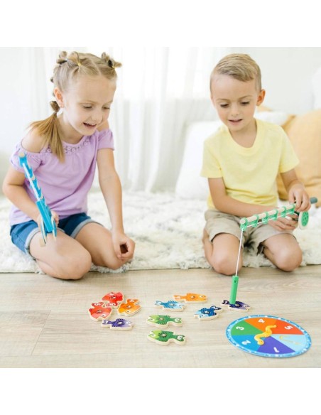 Juego De Pesca De Madera para Capturar Y