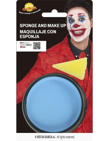 maquillaje con esponja azul claro