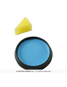 maquillaje con esponja azul claro 2