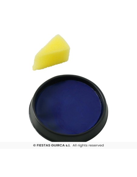 maquillaje con esponja azul oscuro