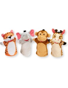 4 Títeres de Mano con Animales de Zoo 2
