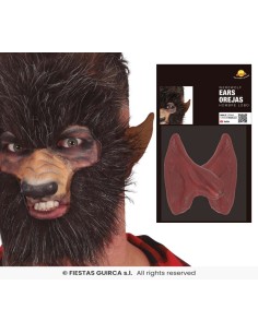 Orejas hombre lobo marrones latex