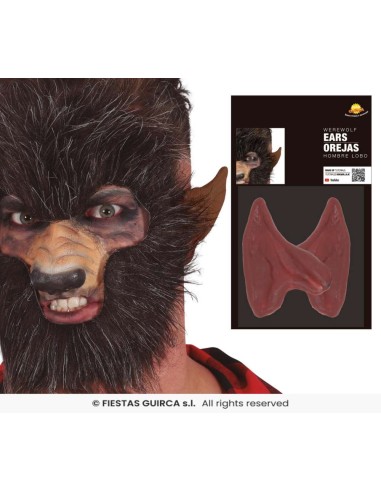 Orejas hombre lobo marrones latex
