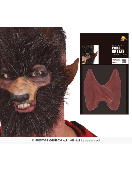 Orejas hombre lobo marrones latex