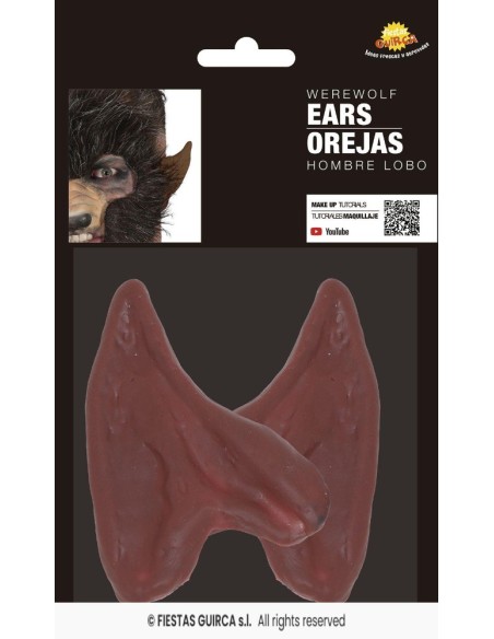 Orejas hombre lobo marrones latex