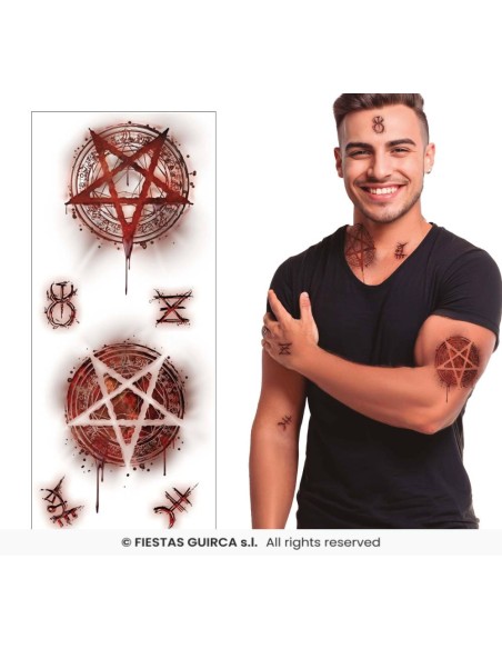 TATUAJE SATANICO 30X13 CMS