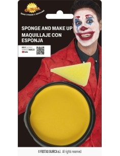 maquillaje con esponja amarillo