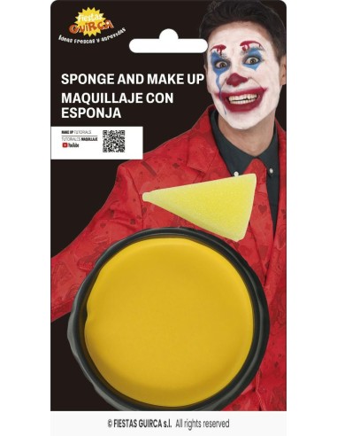 maquillaje con esponja amarillo
