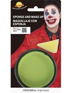 maquillaje con esponja verde claro