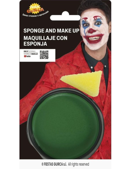 maquillaje con esponja verde oscuro