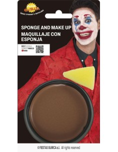 maquillaje con esponja marron oscuro