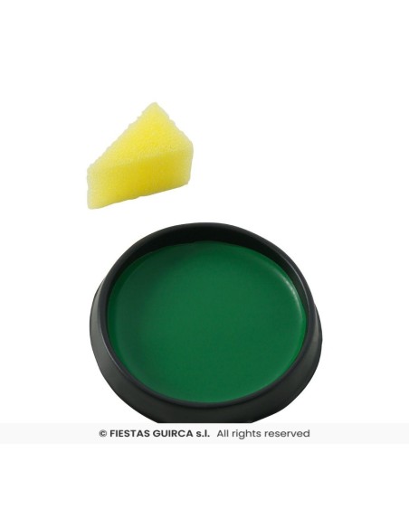maquillaje con esponja verde oscuro