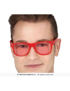 Gafas con cristales de color rojo