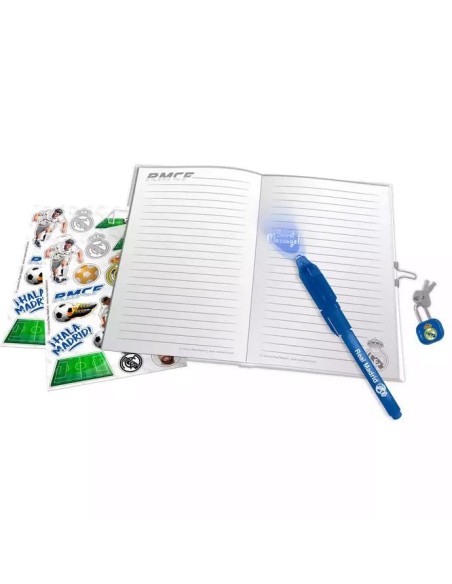 Diario con boligrafo magico real madrid