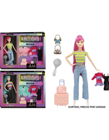 Caja Muñeca Anbibi Con Trajes Y Acc.