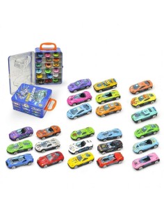 Maletin Metalico Con 18 Coches Metalicos