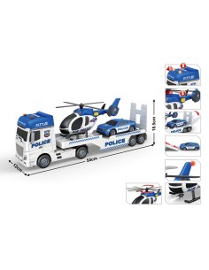 Camión de Policía con Helicóptero y Coch