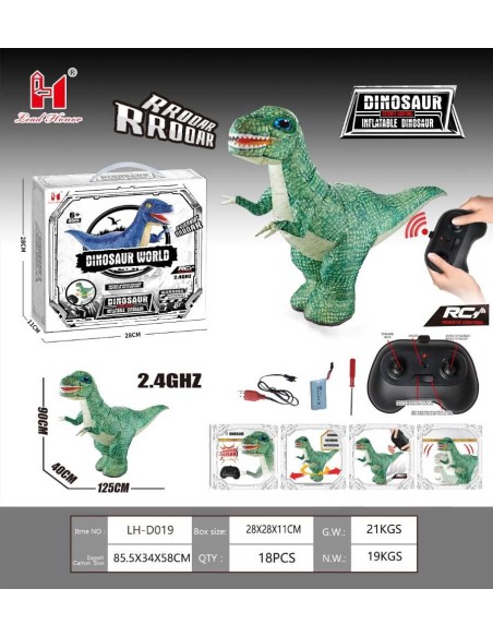 Rc Dinosaurio Inflable 90Cm.