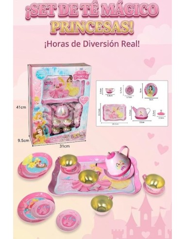 Set de Té Metálico Rosa Princesas – 14 P