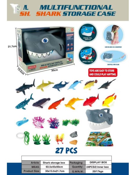 Cabeza Tiburón con Animales Marinos – Se