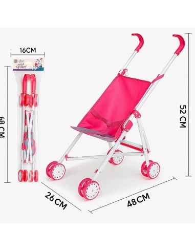 Silleta Bastón Rosa para Muñecas 52cm
