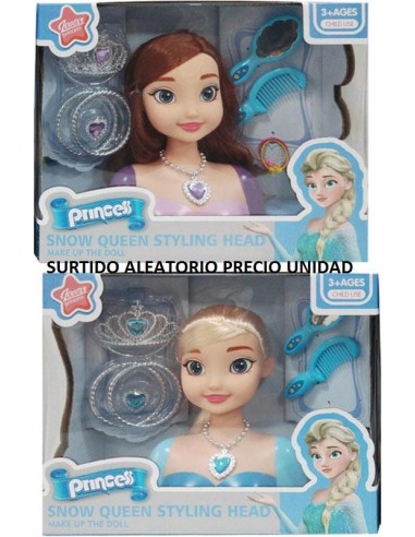 Busto Princesa Azul para peinar – Muñeca