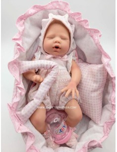 Muñeca de Silicona 34 cm con Capazo – Be