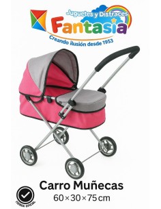Coche de muñecas con capota 60×30×75 cm 
