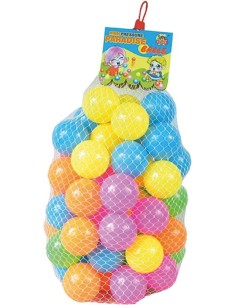 50 Bolas En Red De Colores 7Cm