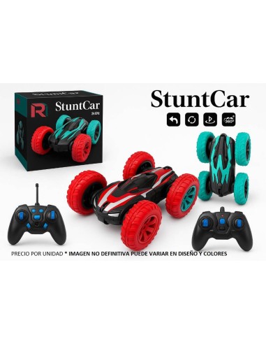 Coche RC Stunt Rojo 14 cm Acrobático 360