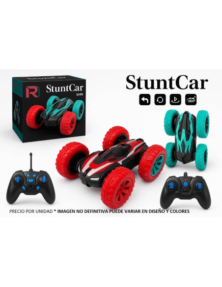 Coche RC Stunt Rojo 14 cm Acrobático 360