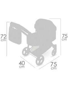 Carro Muñecas 3x1 Plegable Sophie +Bolso 2