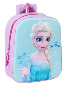 Mochila guarderia 3D Frozen celeste rosa