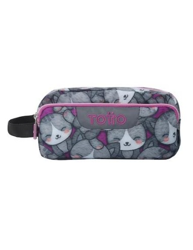 Estuche Agapec - Kitten Rose, 3 comparti