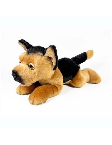 Peluche Pastor Alemán Tumbado 25cm.