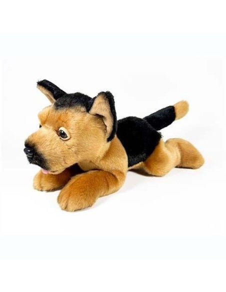 Peluche Pastor Alemán Tumbado 25cm.