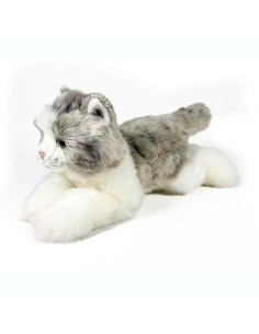 Peluche Gato Gris Tumbado 25cm.