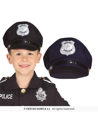 Gorra policia negra infantil